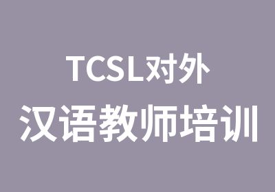 TCSL对外汉语教师培训