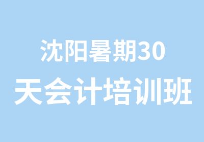 沈阳暑期30天会计培训班