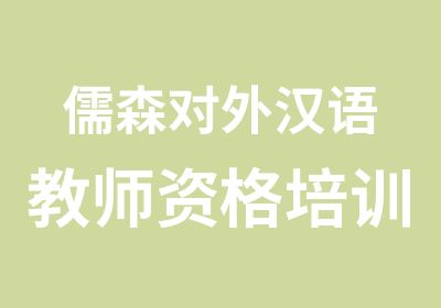 儒森对外汉语教师资格培训班