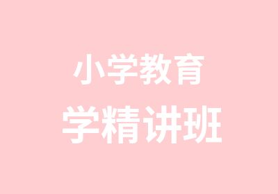 小学教育学精讲班