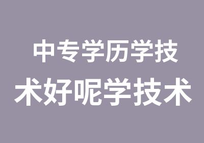 中专学历学技术好呢学技术好找