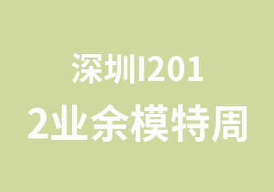 深圳I2012业余模特周末综合班