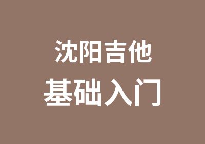 沈阳吉他基础入门