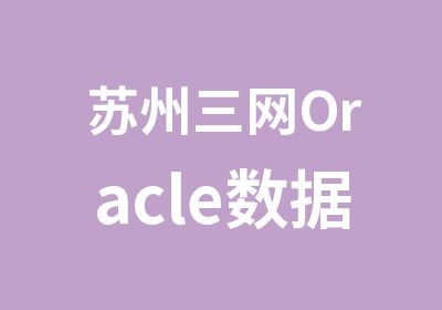 苏州三网Oracle数据库集群架构师