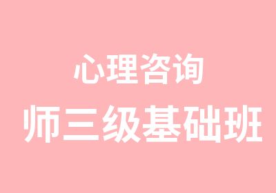 心理咨询师三级基础班