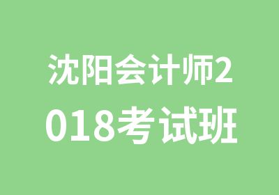 沈阳会计师2018考试班