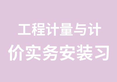 工程计量与计价实务安装习题班