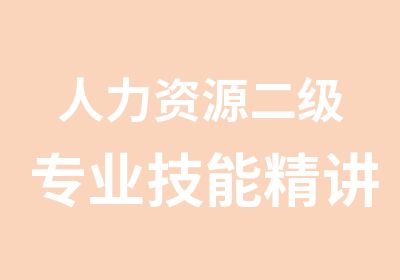 人力资源二级专业技能精讲班