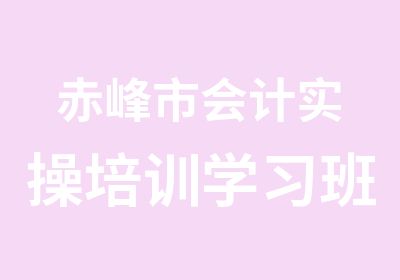 赤峰市会计实操培训学习班