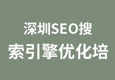 深圳SEO搜索引擎优化培训班