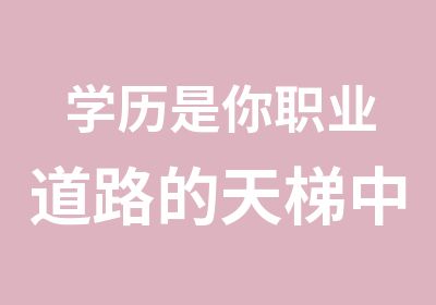 学历是你职业道路的天梯中建成高学历包录