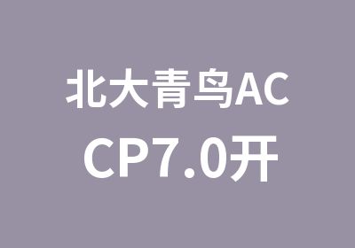 北大青鸟ACCP7.0开发班