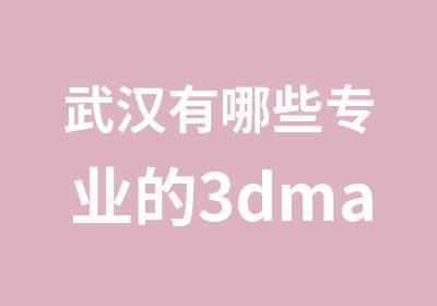 武汉有哪些专业的3dmax培训学校