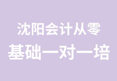 沈阳会计从零基础培训班