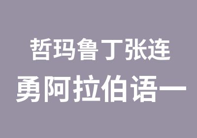 哲玛鲁丁张连勇阿拉伯语专修