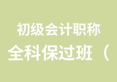 初级会计职称全科班（含两科精讲+冲刺+习题+考点预测+班+机考班+应试技巧班）