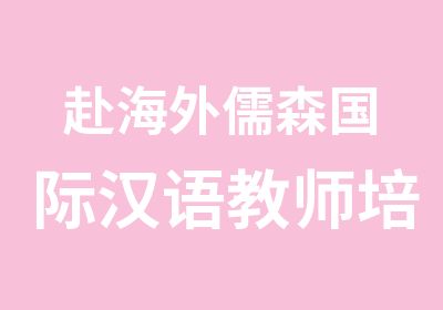 赴海外儒森国际汉语教师培训美日韩