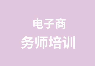 电子商务师培训