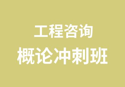 工程咨询概论冲刺班