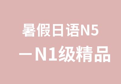 暑假日语N5－N1级精品班（中外教）