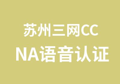 苏州三网CCNA语音认证培训