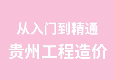 从入门到精通贵州工程造价实践训练营