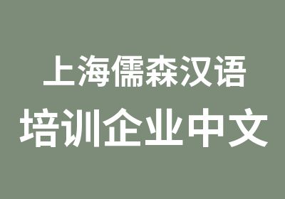 上海儒森汉语培训企业中文课程