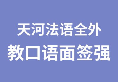 天河法语全外教口语面签强化班