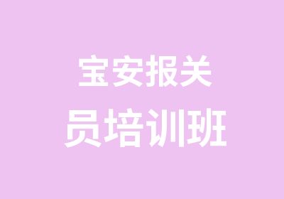 宝安报关员培训班