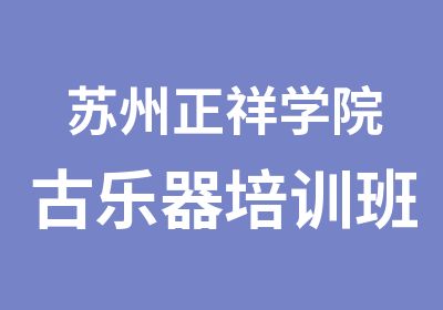 苏州正祥学院古乐器培训班