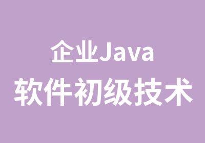 企业Java软件初级技术实训