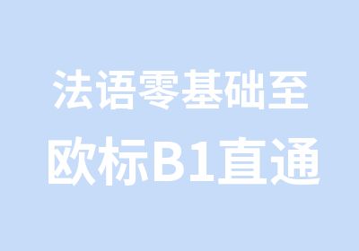 法语零基础至欧标B1直通车