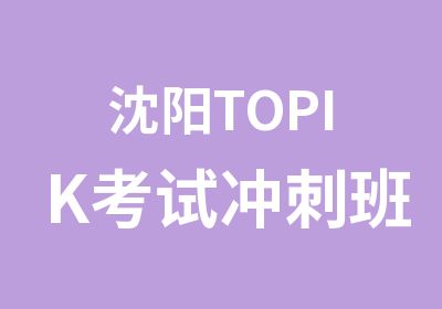 沈阳TOPIK考试冲刺班