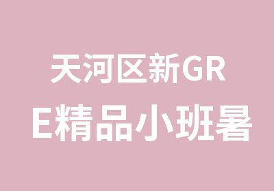 天河区新GRE精品小班暑假培训