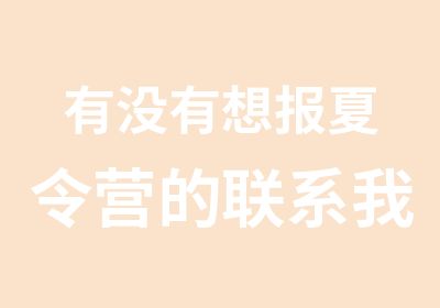 有没有想报夏令营的联系我