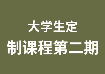 大学生定制课程第二期