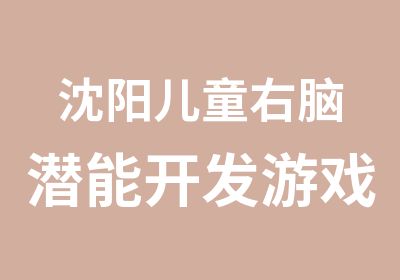 沈阳儿童右脑潜能开发游戏训练