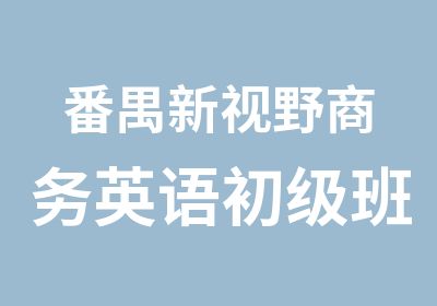 番禺新视野商务英语初级班