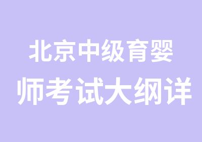 北京中级育婴师考试大纲详情