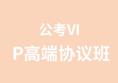 公考VIP高端协议班