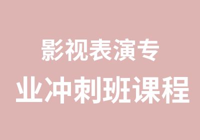 影视表演专业冲刺班课程