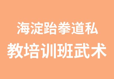 海淀跆拳道私教培训班武术世家培