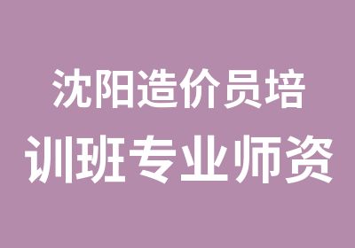 沈阳造价员培训班专业师资培训