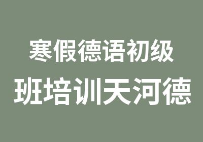 寒假德语初级班培训天河德语寒假提升辅导