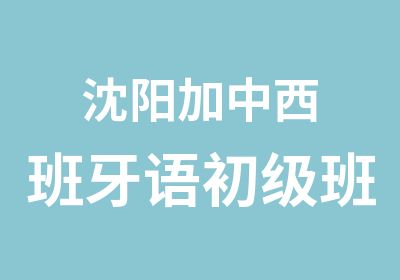 沈阳加中西班牙语初级班