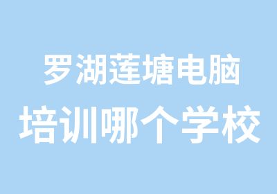 罗湖莲塘电脑培训哪个学校比较好