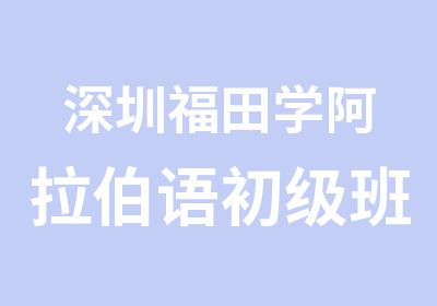 深圳福田学阿拉伯语初级班