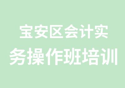 宝安区会计实务操作班培训