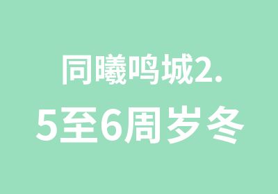 同曦鸣城2.5至6周岁冬令营学员热招中