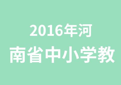 2016年河南省中小学教师资格考试国考培训